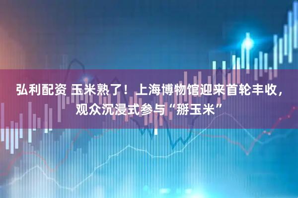 弘利配资 玉米熟了！上海博物馆迎来首轮丰收，观众沉浸式参与“掰玉米”